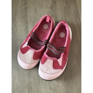 Crocs Girls Dawson Mary Jane Shoes Pink Brown Faux Fur Lining Size J 3 VGC!‎